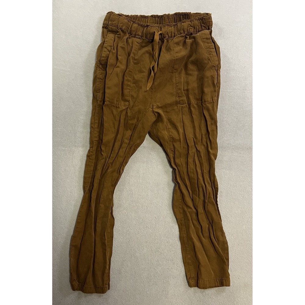 Zara Linen Lyocell Blend Pants Women's Size Medium Brown